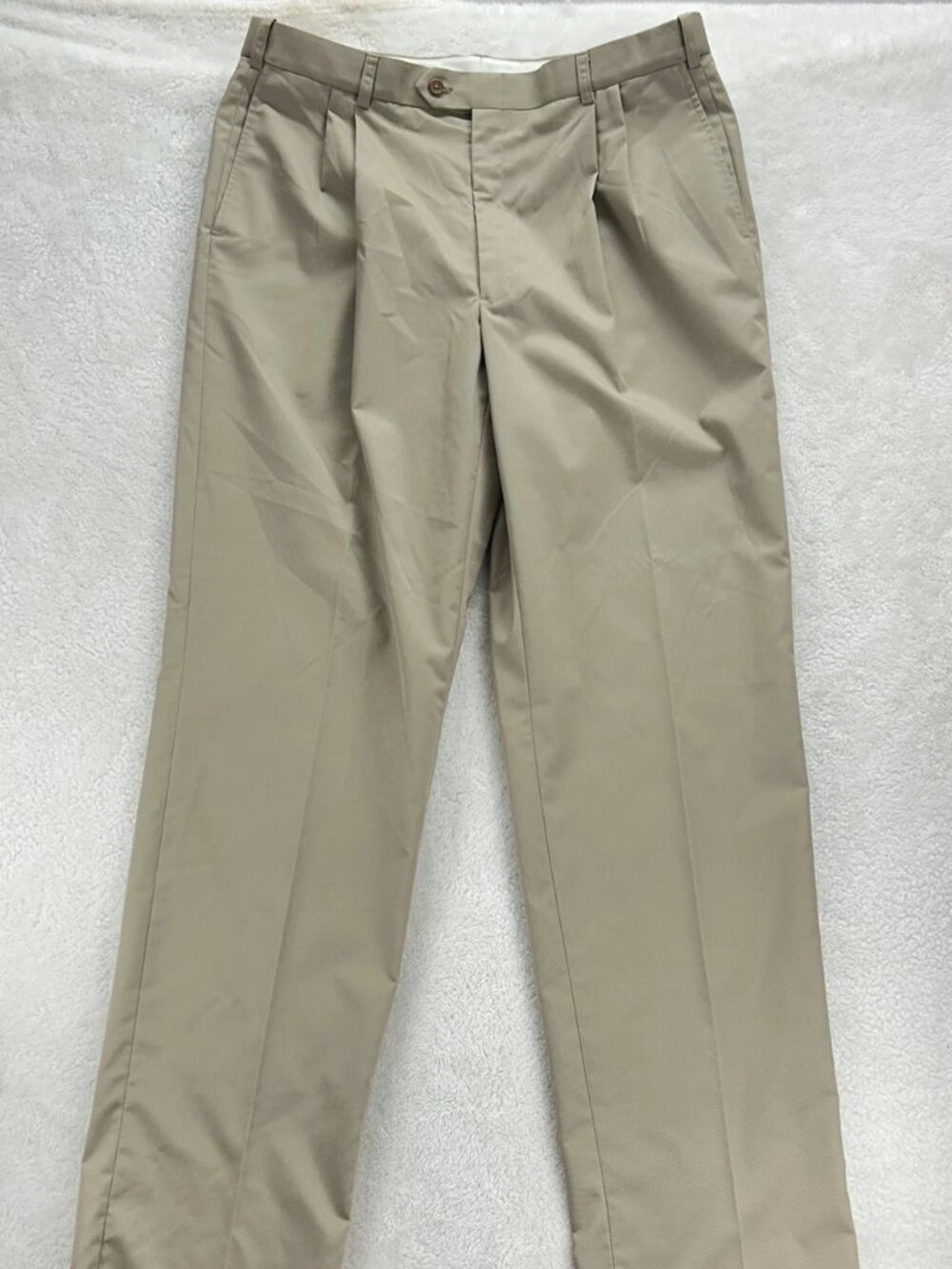 Austin Reed Pleated Chino Pants Beige Men's 38 LONG (UNHEMMED) New‎ With Tags
